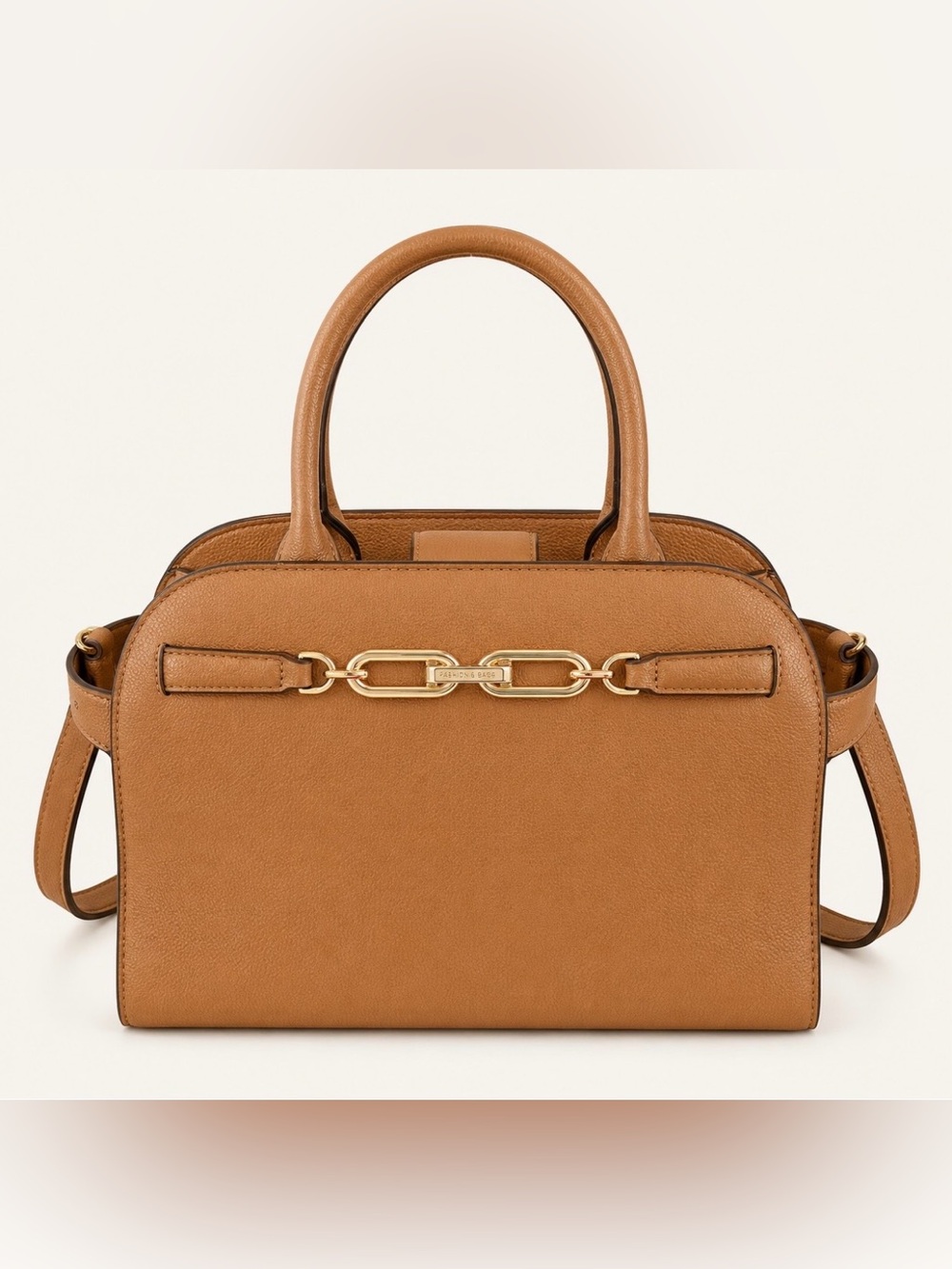Anne Klein Tan Leather Top-Handle Satchel - Tan